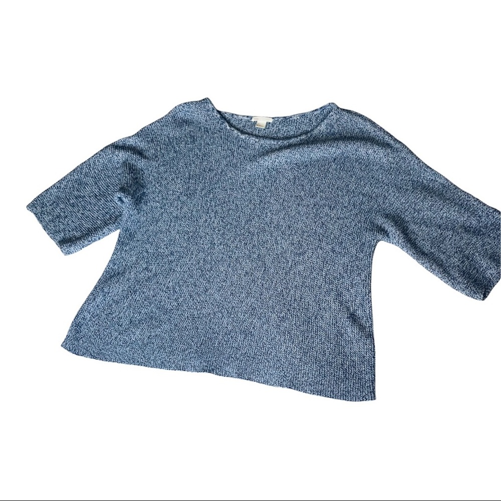 H & M Basic Women’s Oversized Marled Knit Blue Sweater - Picture 4 of 11